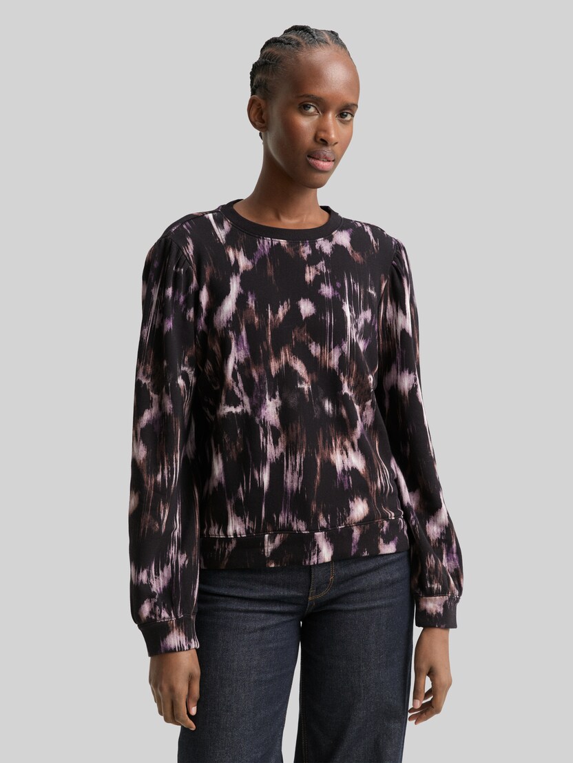 Sweatshirt met patroon door Denim Female, black brown abstract print