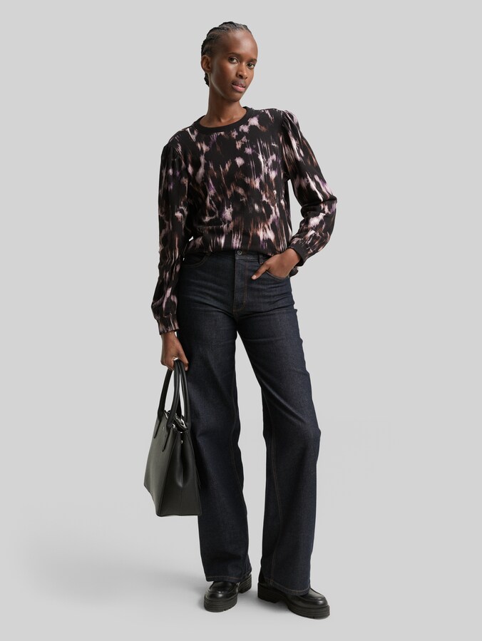 Sweatshirt mit Muster von Denim Female, black brown abstract print