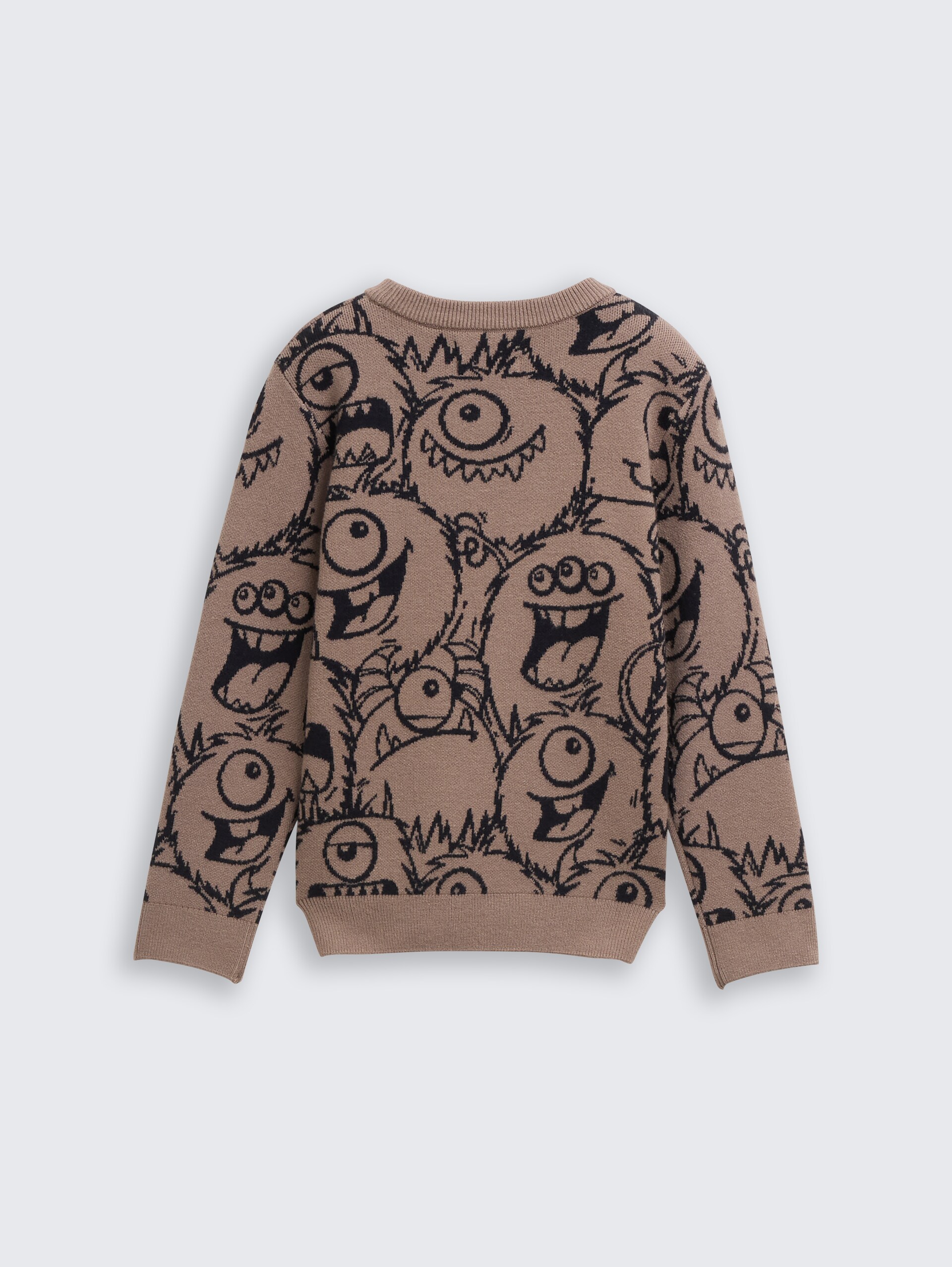 Strickpullover mit Allover-Print - dark blue monster knit design