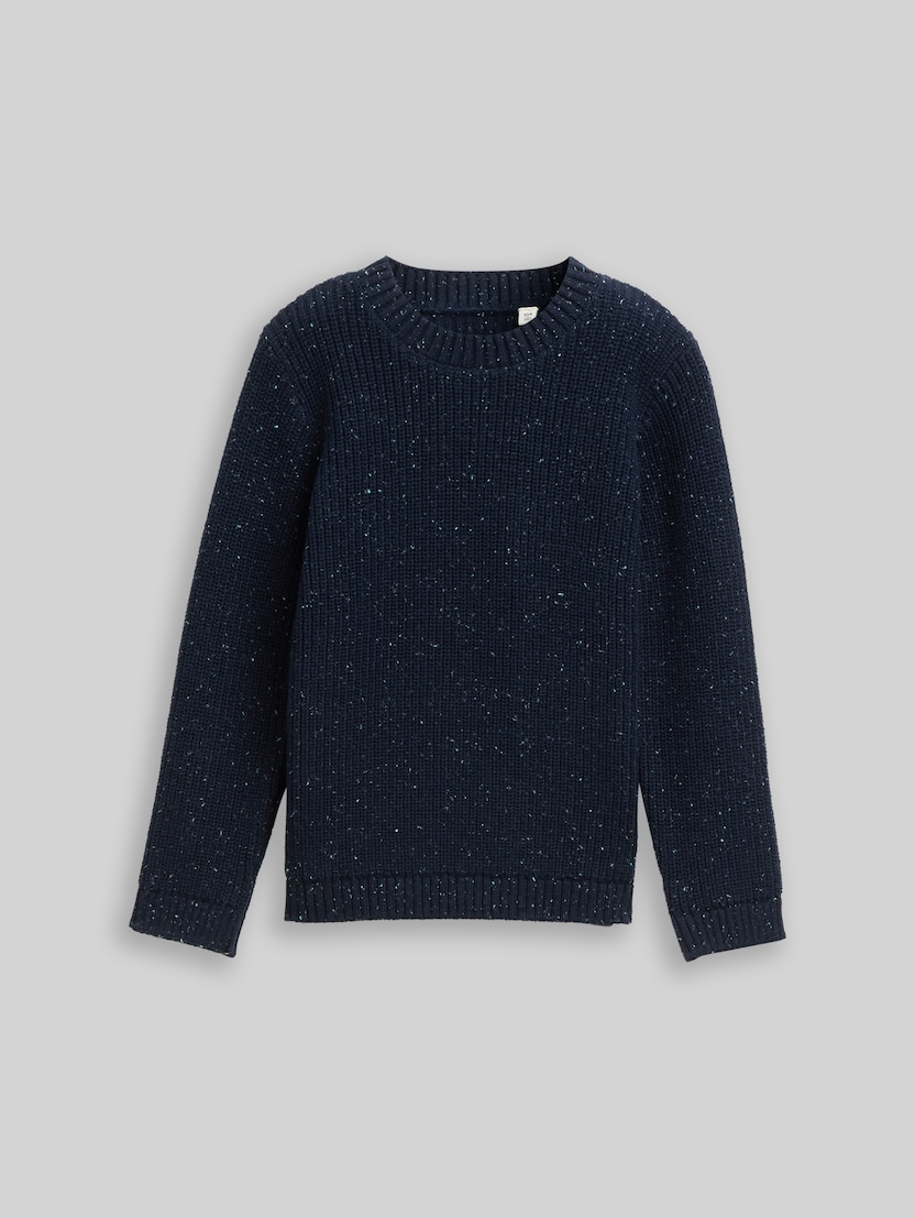 Pull en maille bouclée par Mini Boys, sky captain blue