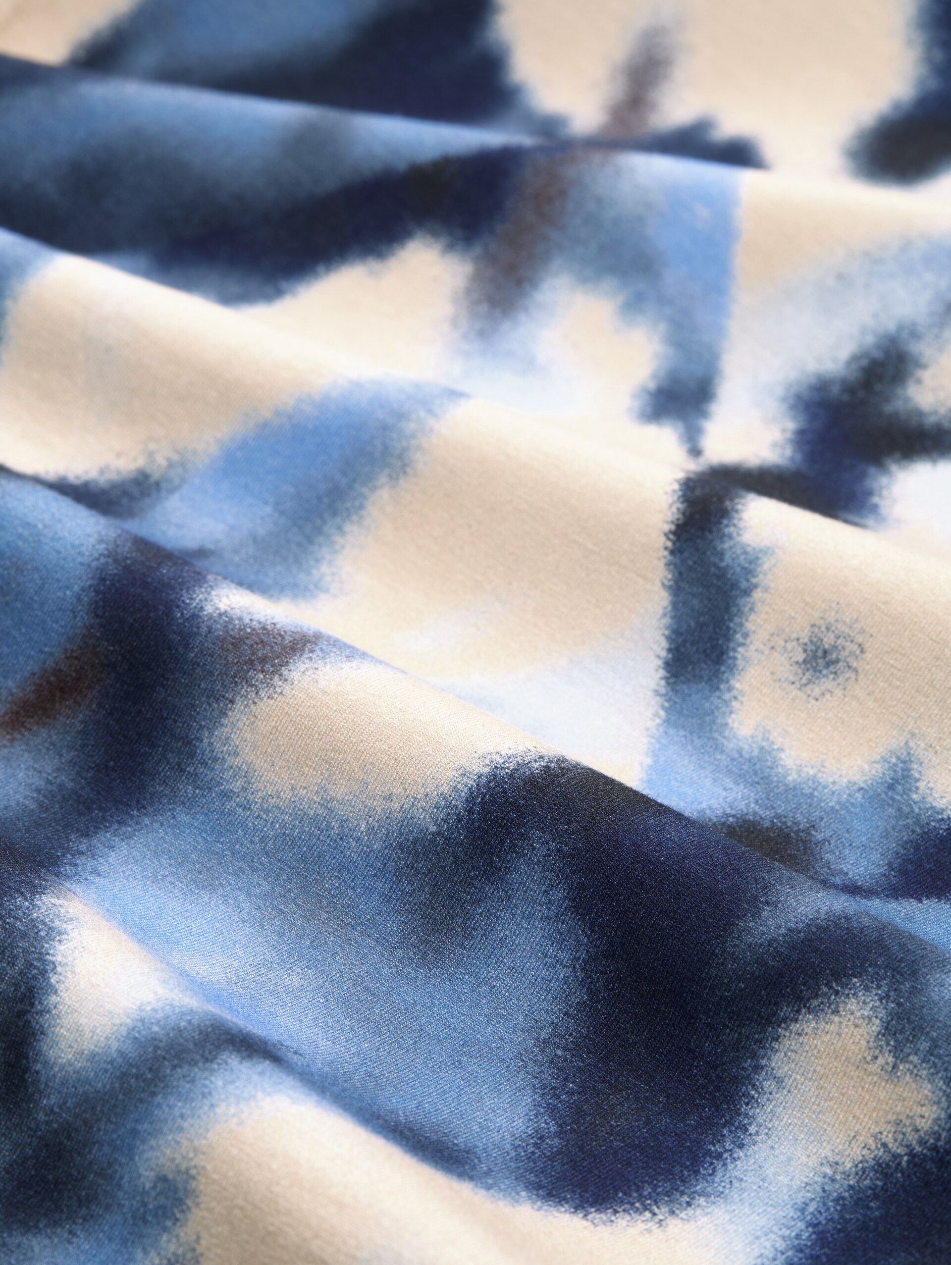 Slim Fit Langarmshirt mit Muster - blue blurry argyle - Material-Ansicht
