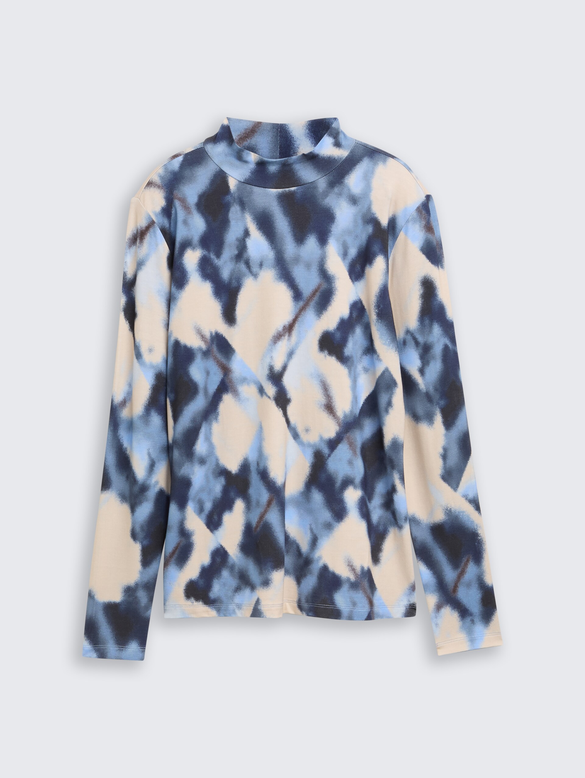 Slim Fit Langarmshirt mit Muster - blue blurry argyle - Vorder-Produkt-Ansicht