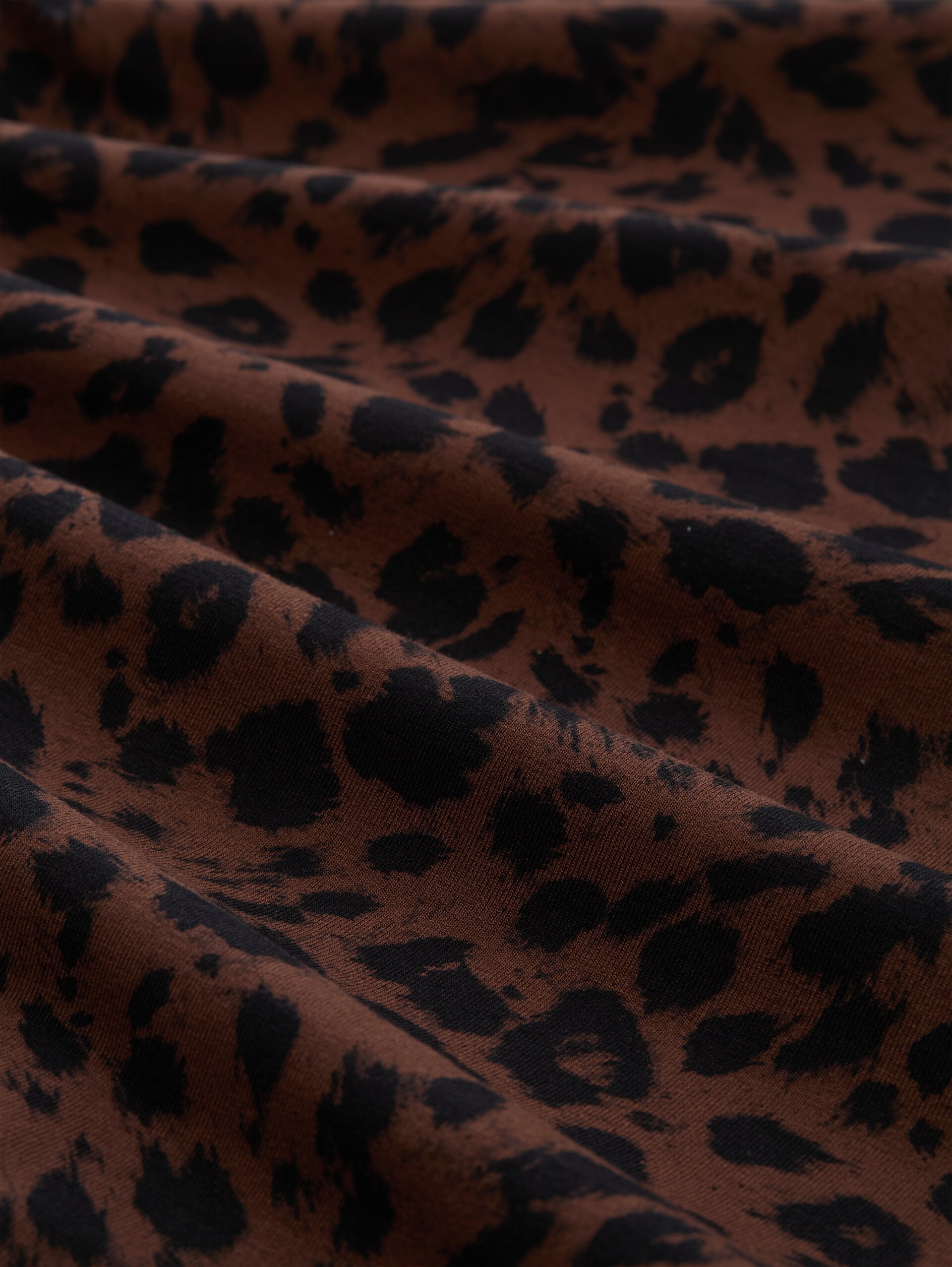 Slim Fit Langarmshirt mit Muster - brown black small leo print - Material-Ansicht