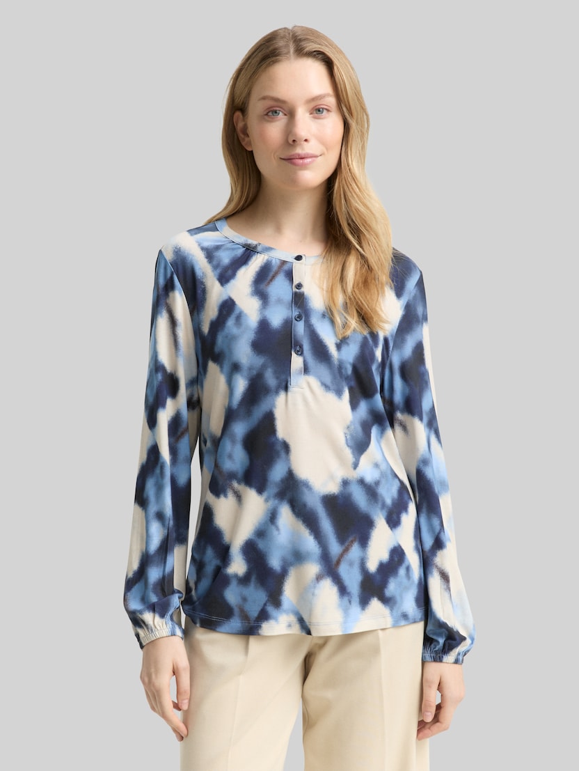 Blusenshirt mit Muster von Women, blue blurry argyle