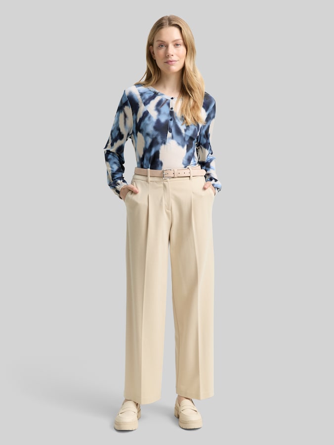 Blouse met patroon door Women, blue blurry argyle