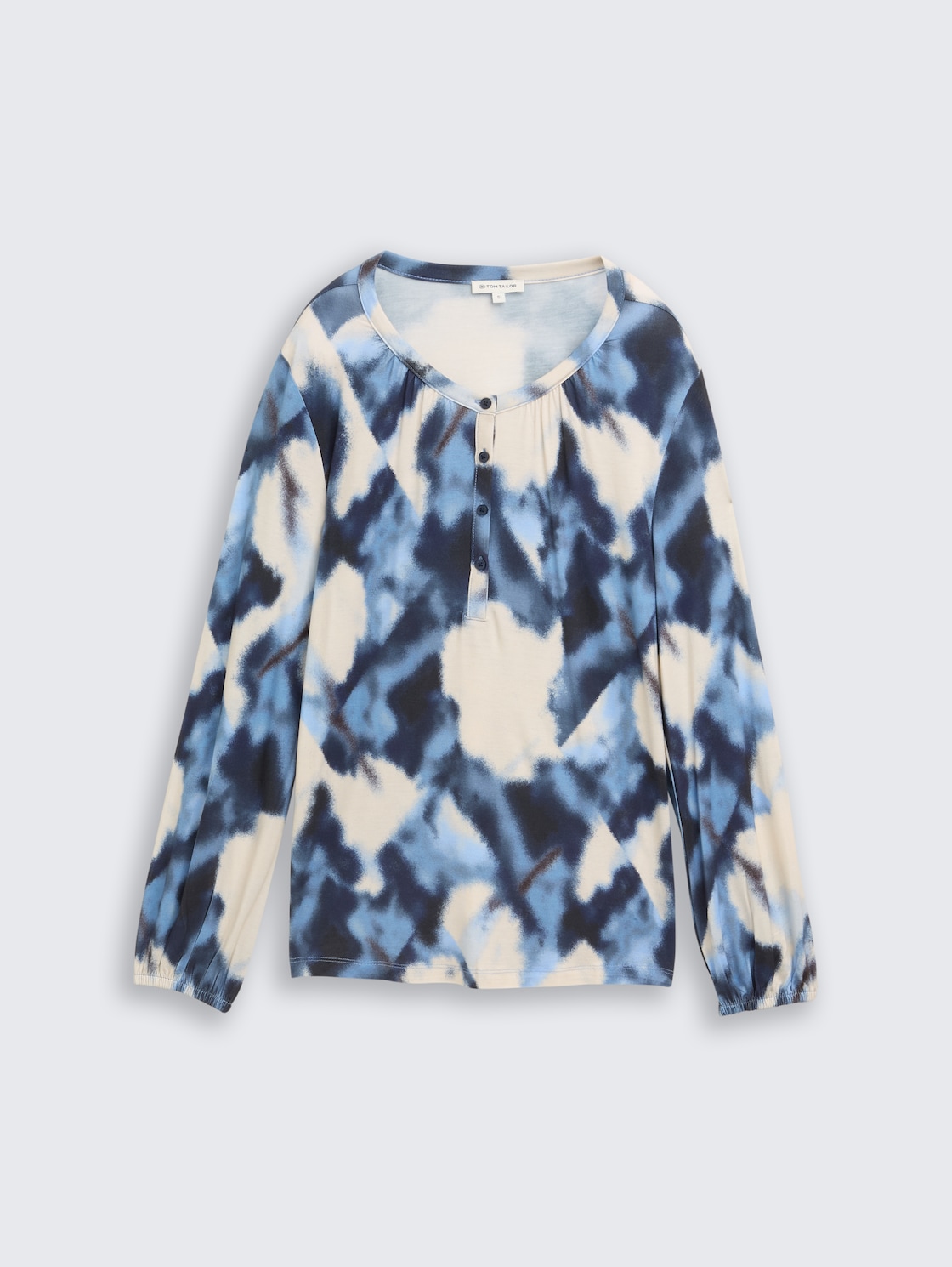 Blusenshirt mit Muster - blue blurry argyle - Vorder-Produkt-Ansicht