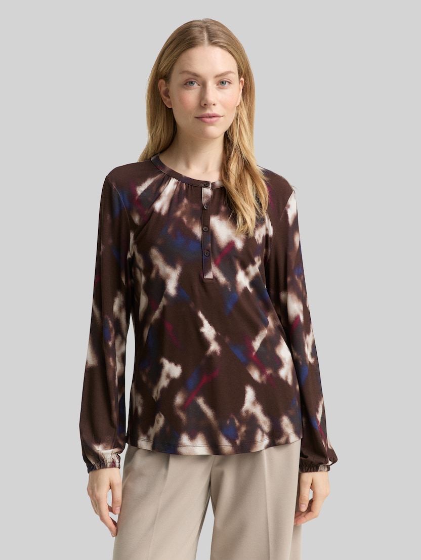 Blusenshirt mit Muster von Women, brown blurry argyle
