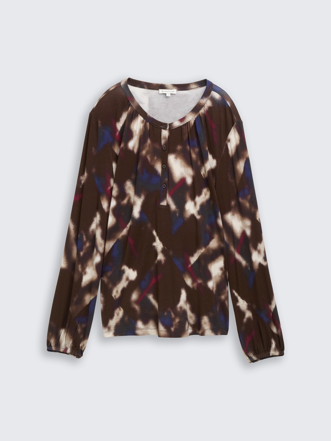 Blusenshirt mit Muster - brown blurry argyle - Vorder-Produkt-Ansicht