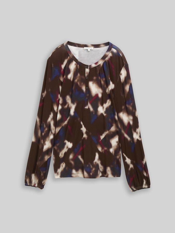 Blusenshirt mit Muster von Women, brown blurry argyle