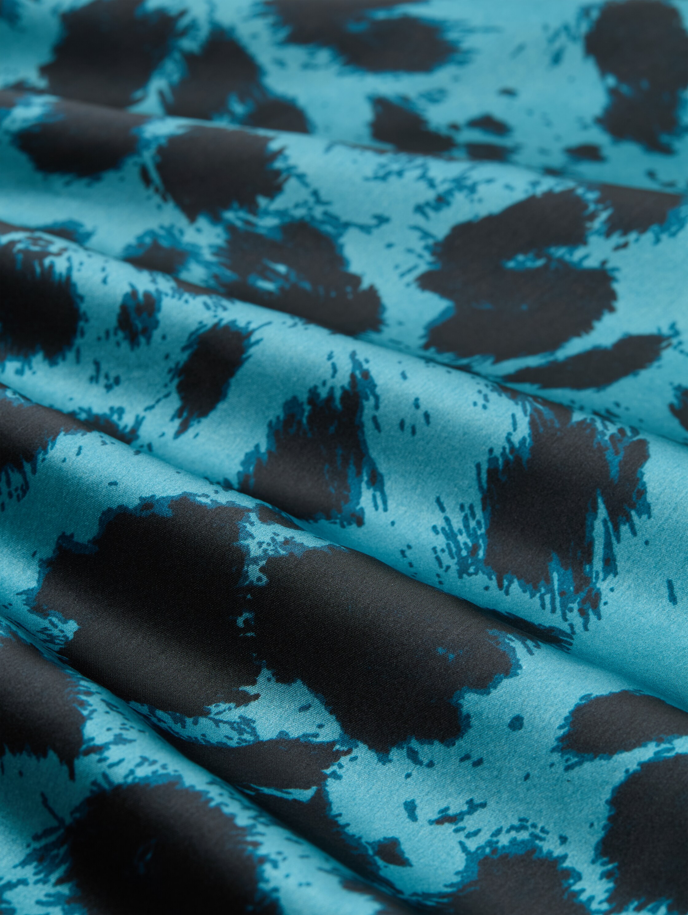 Losvallend shirt met lange mouwen en luipaardprint - petrol_black_big_leo_print - 