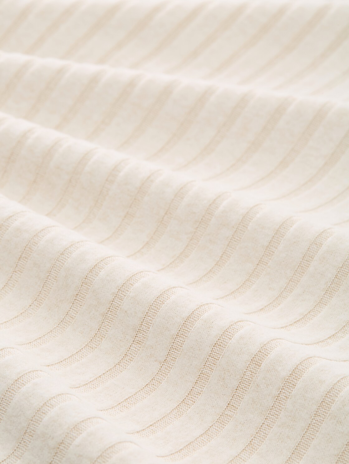 Cosy Langarmshirt mit Stehkragen - sand stone beige melange - Material-Ansicht