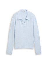 Niet geselecteerd, Cosy shirt met lange mouwen en polokraag door , blauw