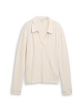 Geselecteerd, Cosy shirt met lange mouwen en polokraag door Tom Tailor, beige