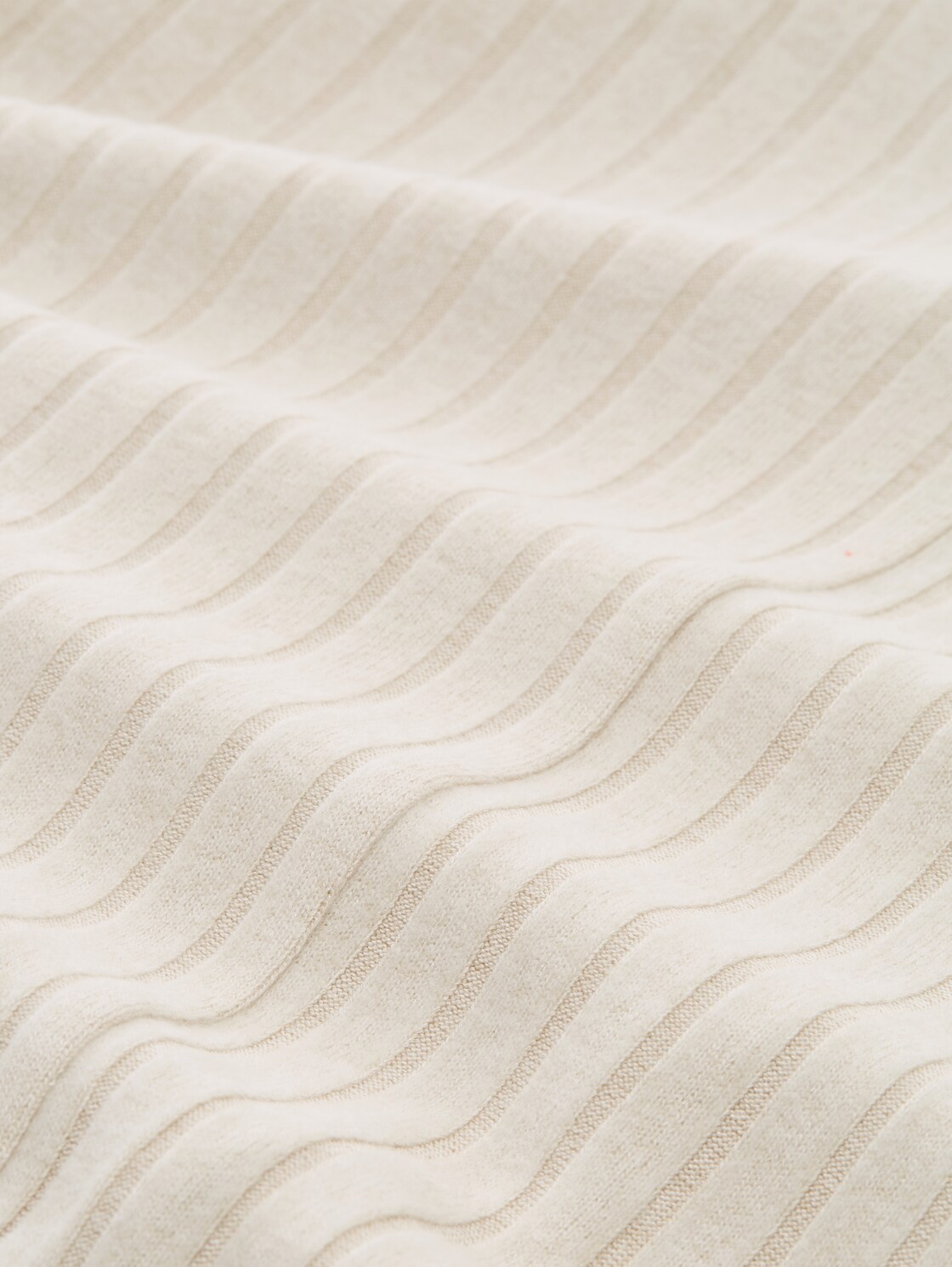 Cosy Langarmshirt mit V-Ausschnitt - sand stone beige melange - Material-Ansicht