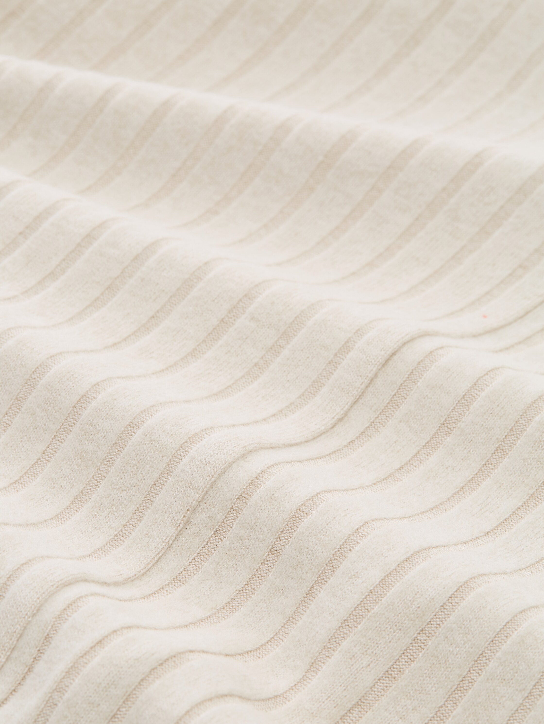 Cosy Langarmshirt mit V-Ausschnitt - sand_stone_beige_melange - 