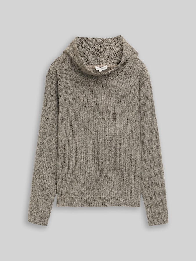 T-shirt à manches longues et col roulé par Women, beige black structure