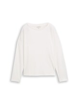Ausgewählt, Loose Fit Langarmshirt mit Rippstruktur von Tom Tailor, weiß