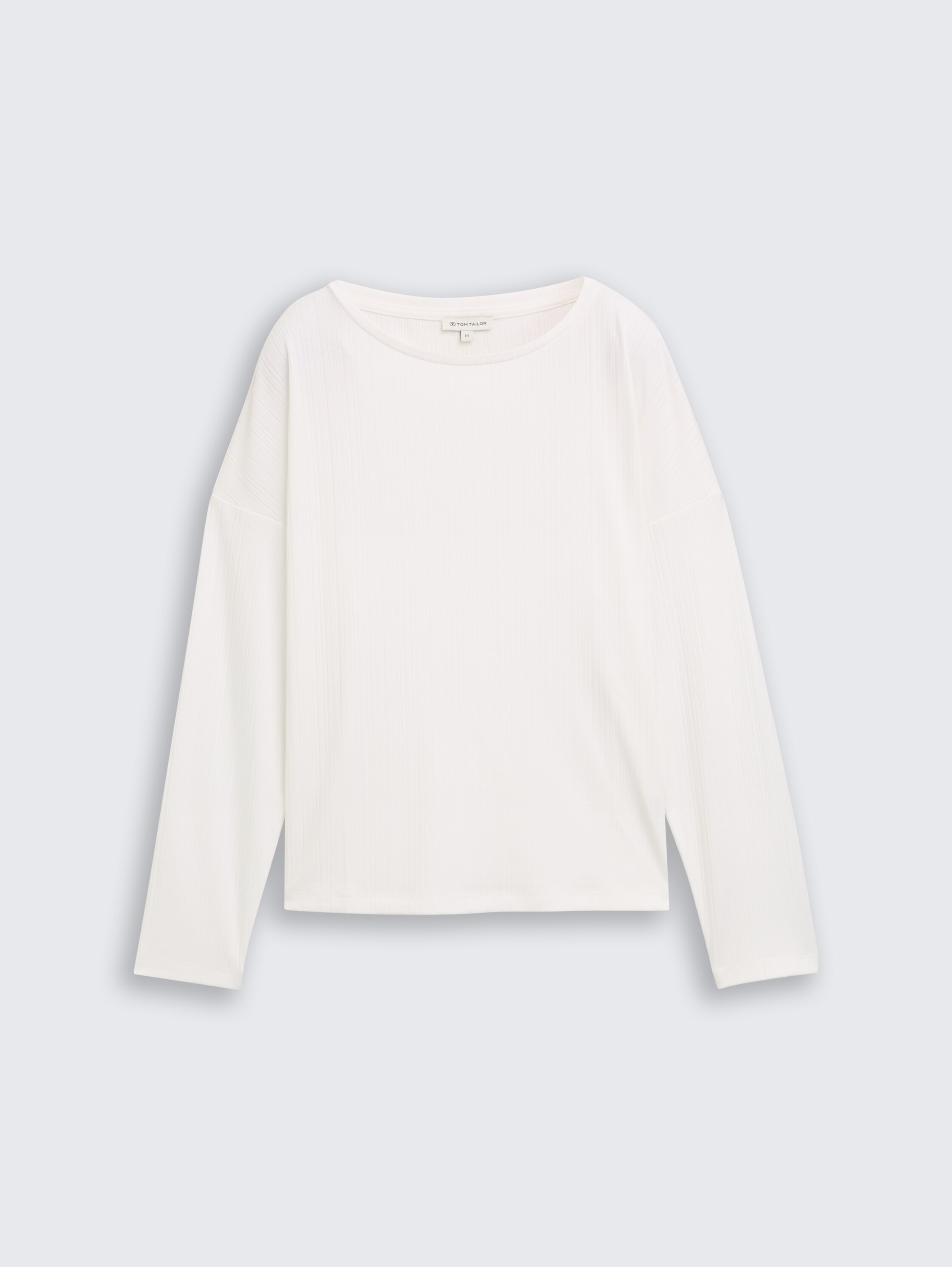 Loose Fit Langarmshirt mit Rippstruktur - whisper_white - 