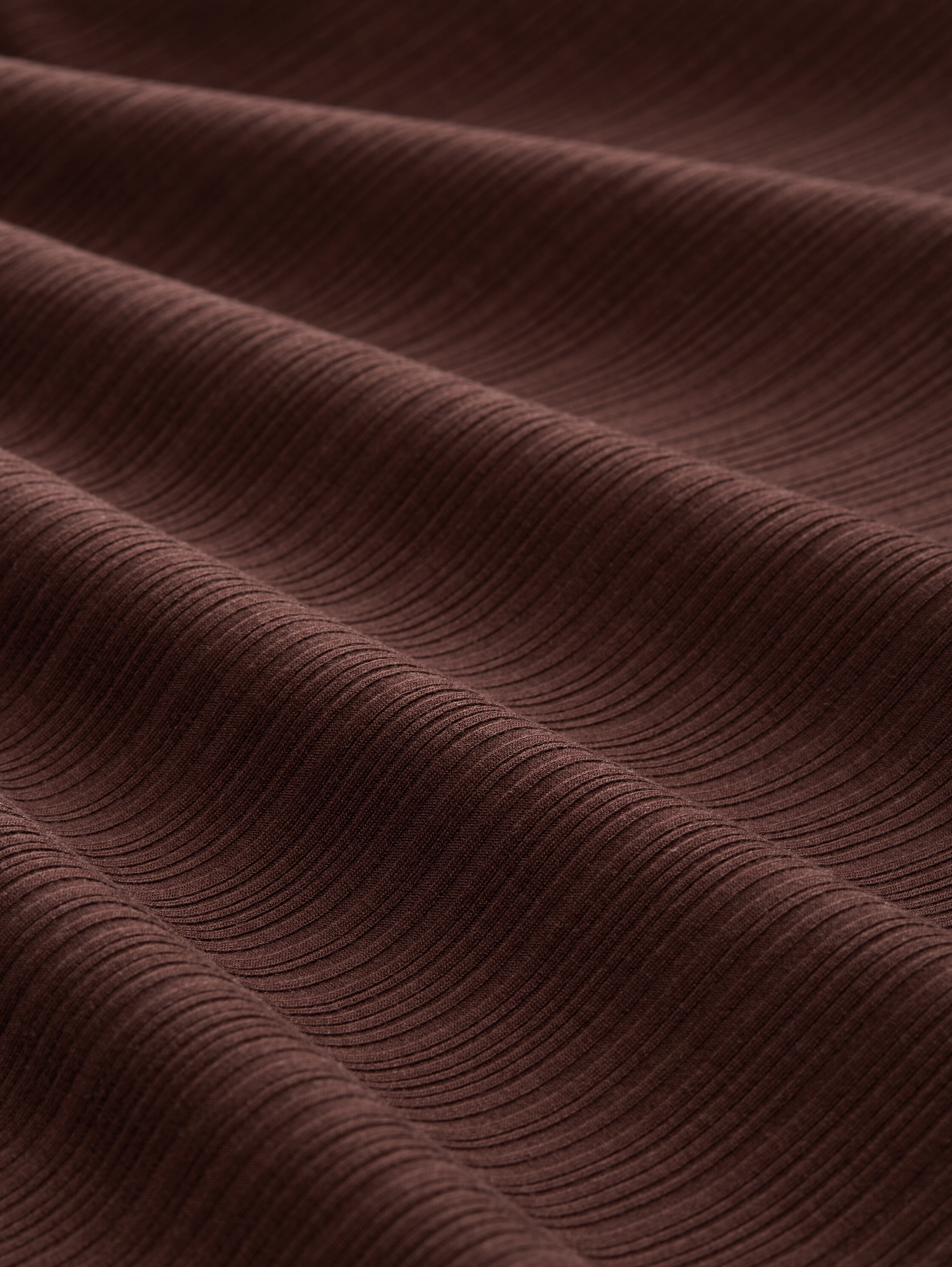 Loose Fit Langarmshirt mit Rippstruktur - dark_pecan_brown - 