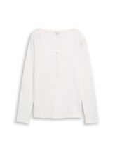 Non sélectionné, T-shirt à manches longues slim fit Henley par , blanc