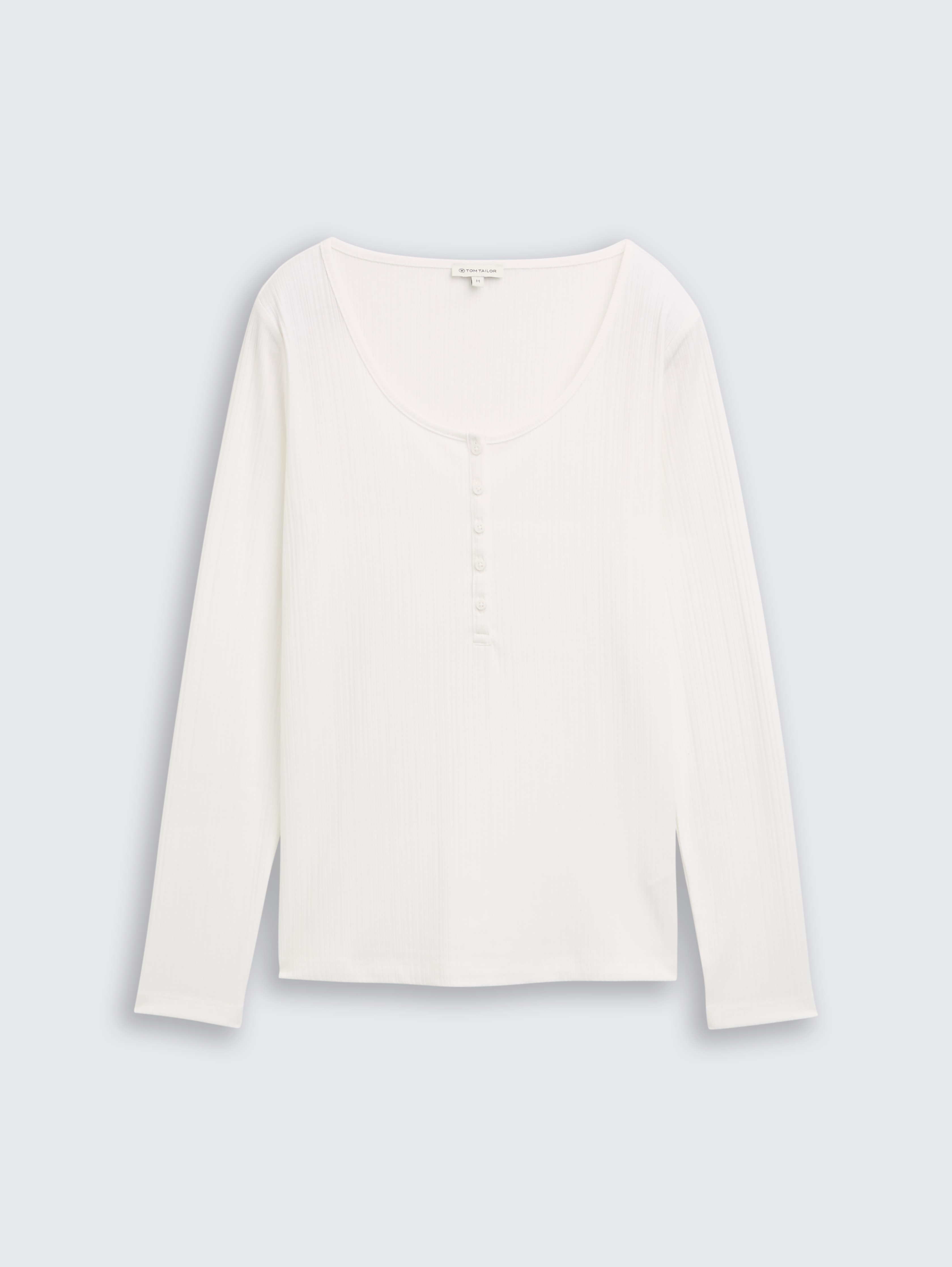 Slim Fit Henley Langarmshirt von Women, Whisper White