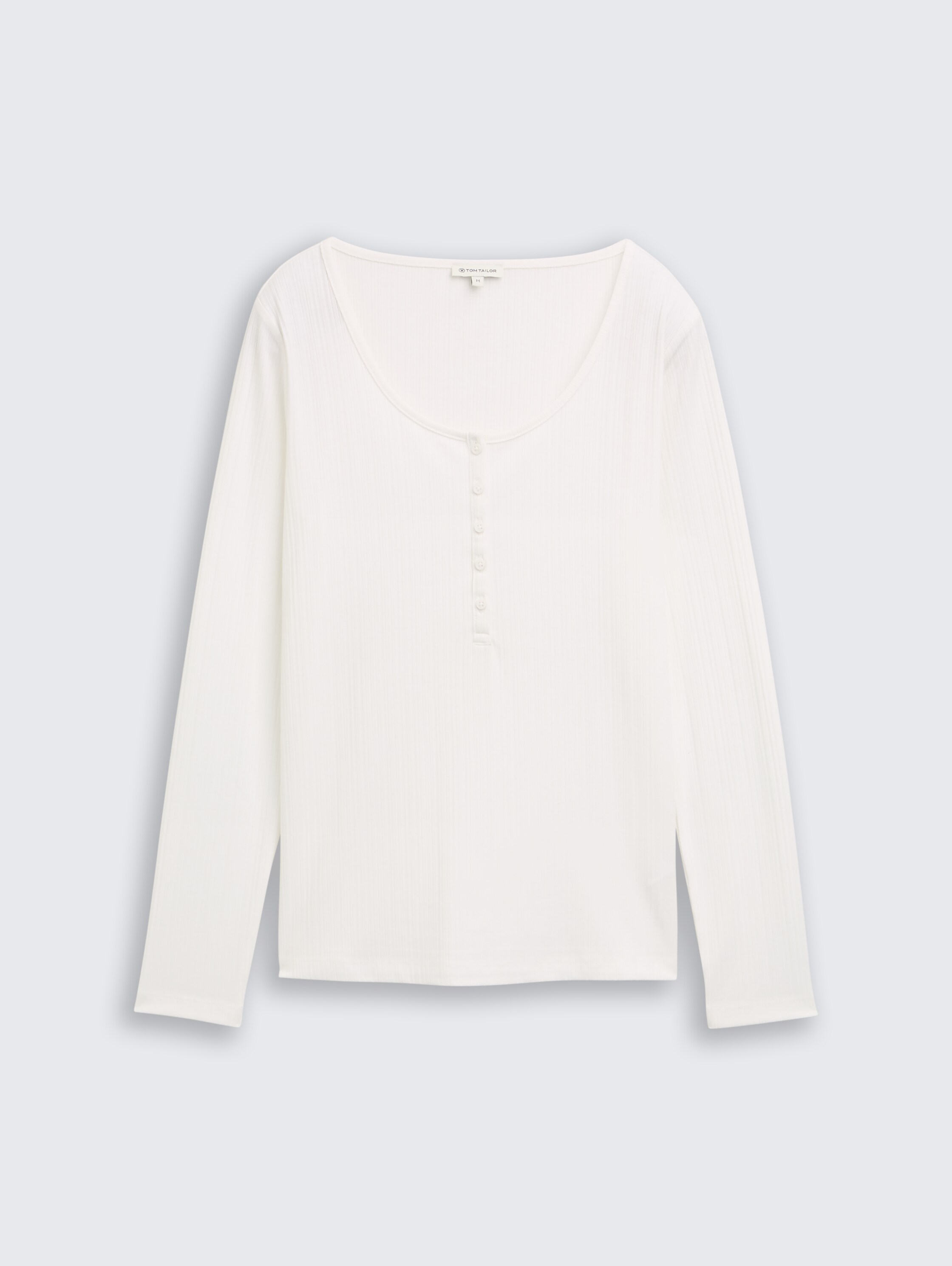 Slim fit Henley-shirt met lange mouwen - whisper_white - 