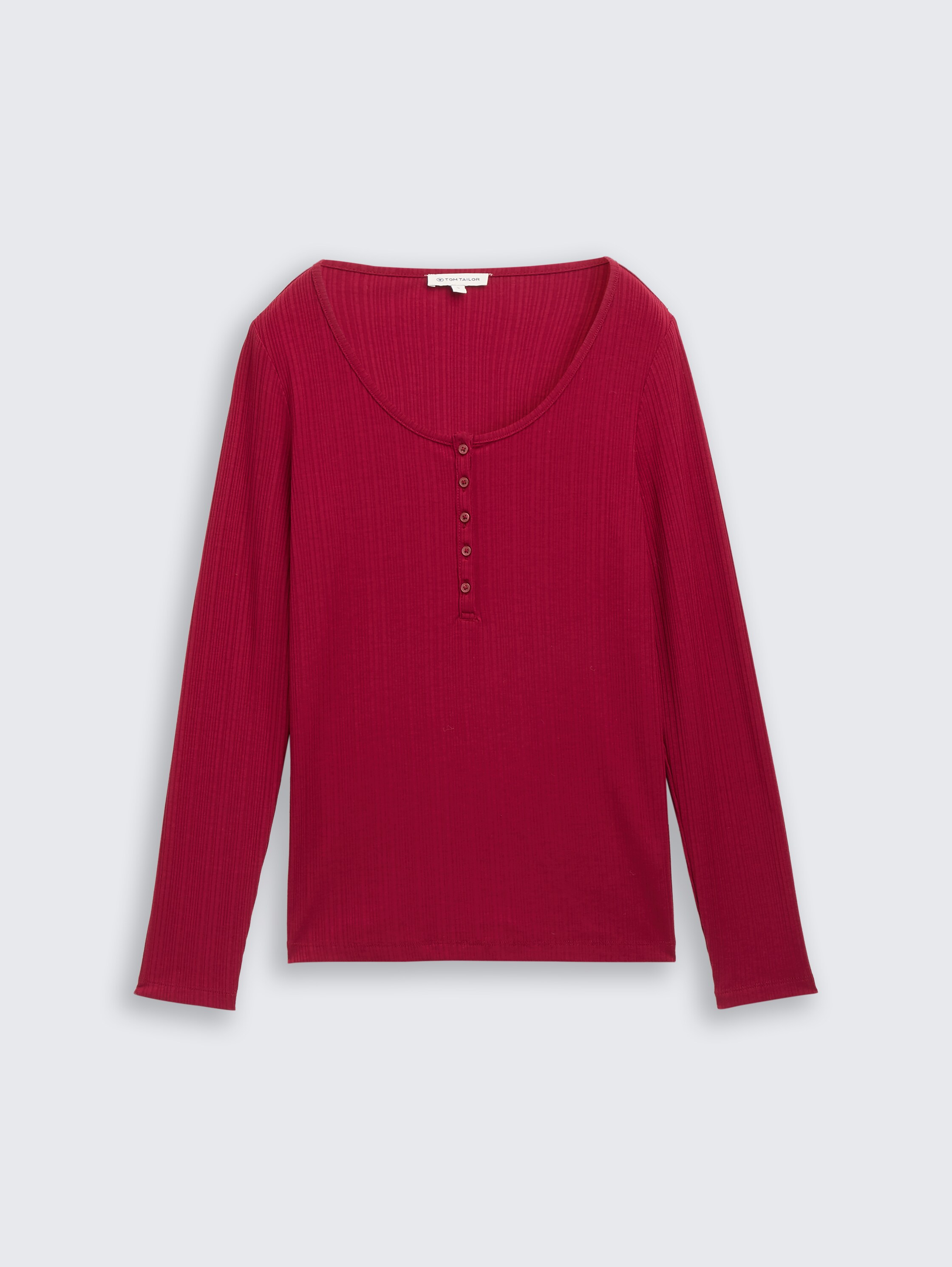 Slim Fit Henley Langarmshirt - rumba_red - 