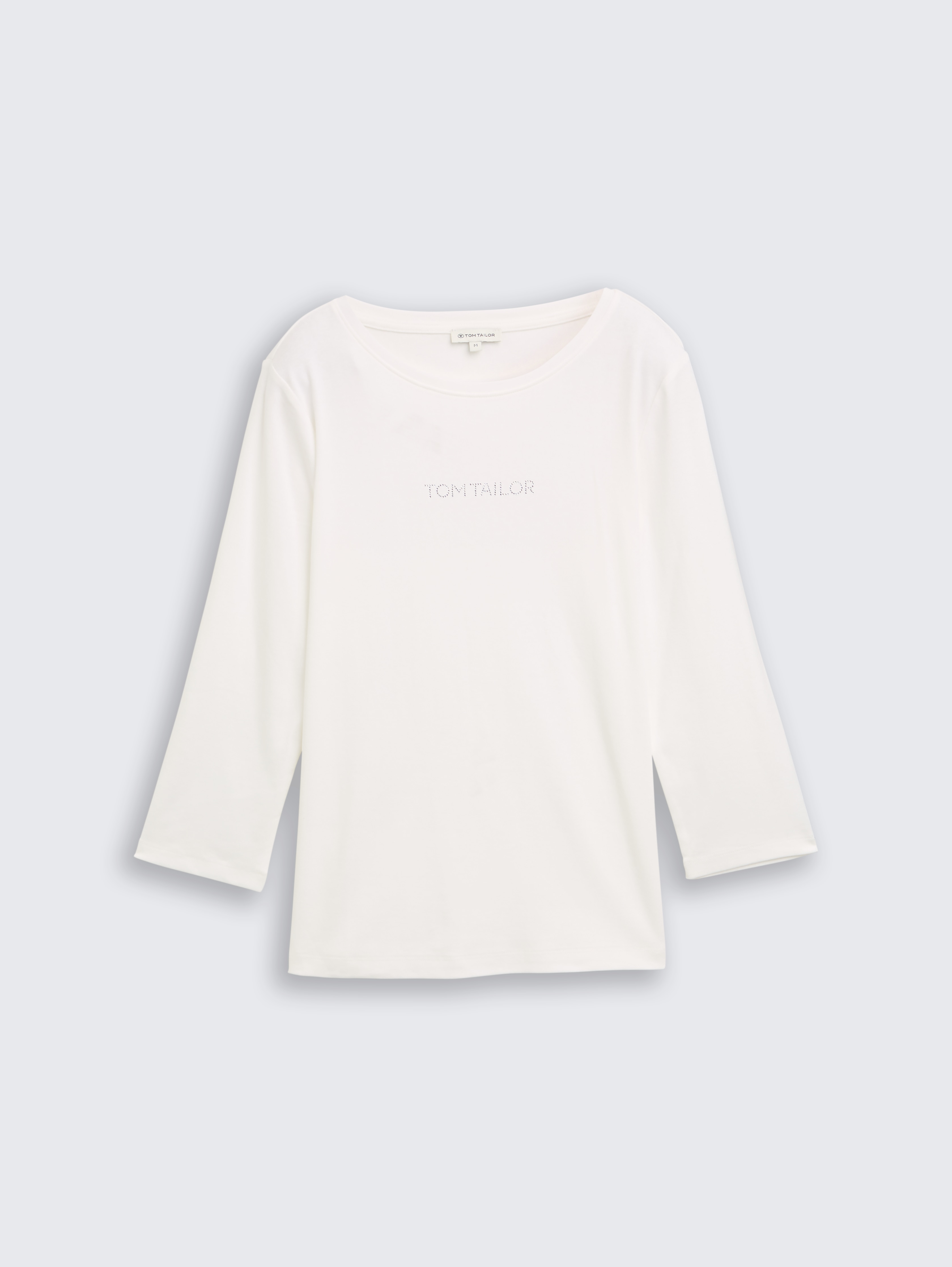 Slim Fit Langarmshirt mit Glitzer-Logo von Women, Whisper White