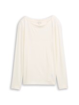 Non sélectionné, T-shirt à manches longues slim fit avec encolure bateau par , blanc