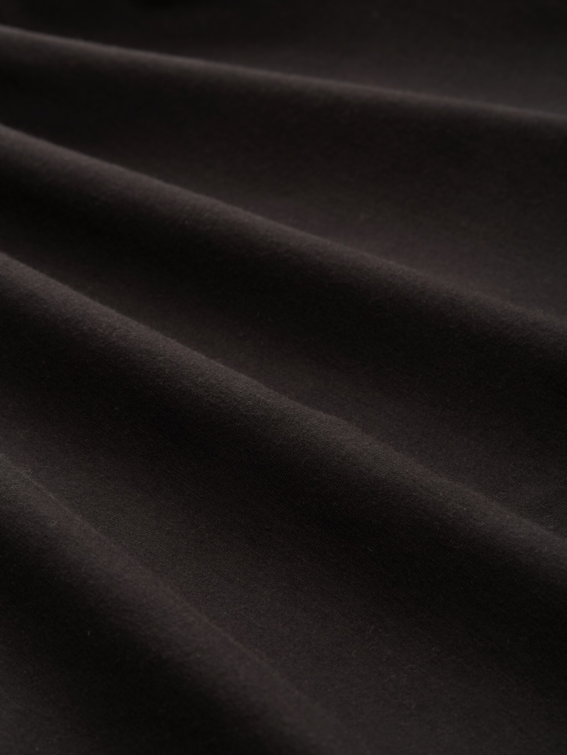 Slim Fit Langarmshirt mit U-Boot-Ausschnitt - deep black - Material-Ansicht