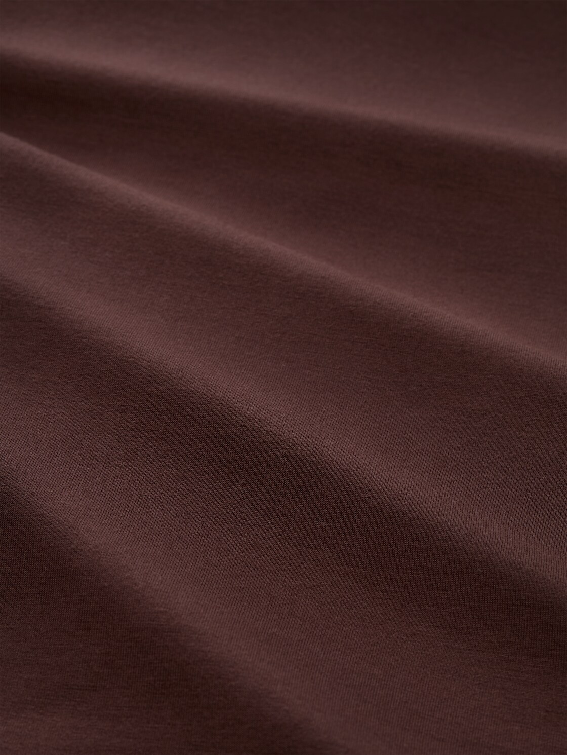 Slim Fit Langarmshirt mit U-Boot-Ausschnitt - dark pecan brown - Material-Ansicht