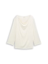 Ausgewählt, Langarmshirt mit Wasserfallkragen von Tom Tailor, weiß
