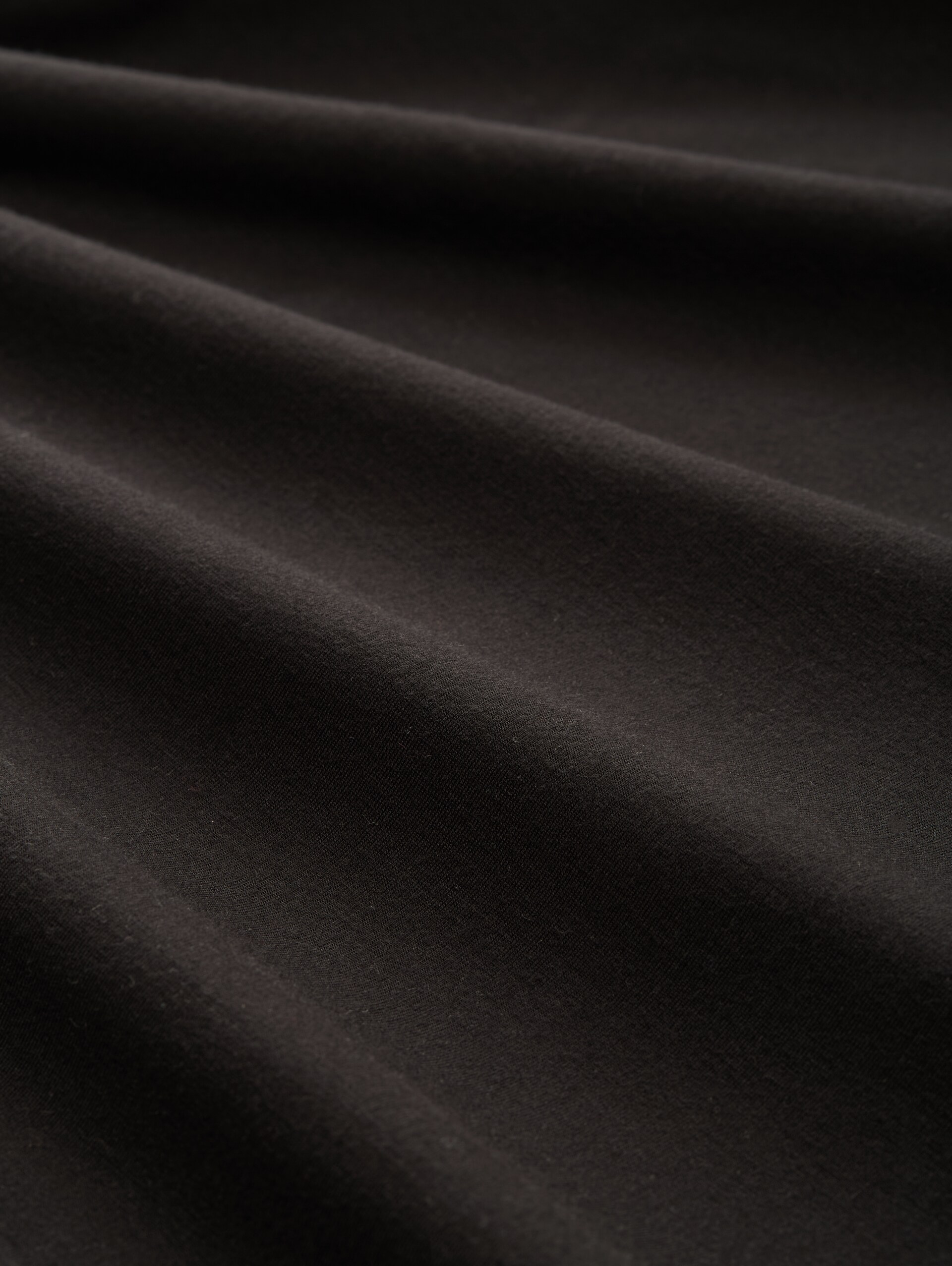 Langarmshirt mit Wasserfallkragen - deep black - Material-Ansicht