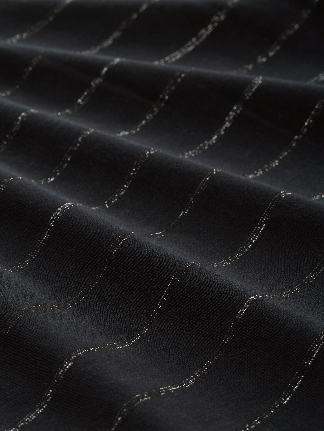 Langarmshirt mit Glitzer-Streifenmuster - black stripe with lurex - Material-Ansicht