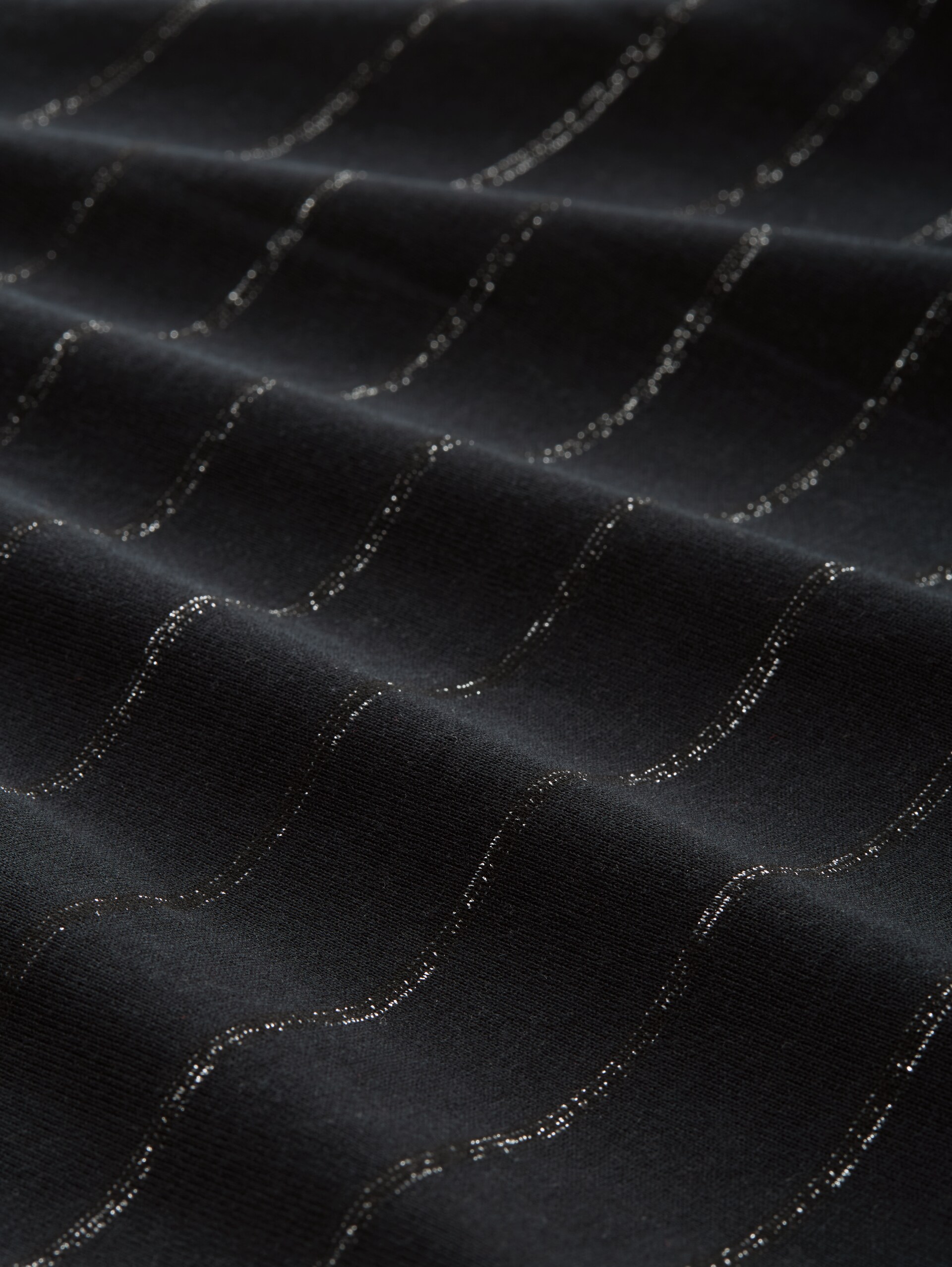 Langarmshirt mit Glitzer-Streifenmuster - black stripe with lurex - Material-Ansicht