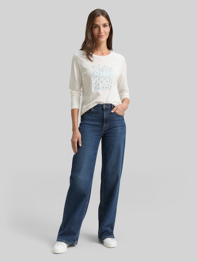 Shirt met lange mouwen en print door Women, Whisper White
