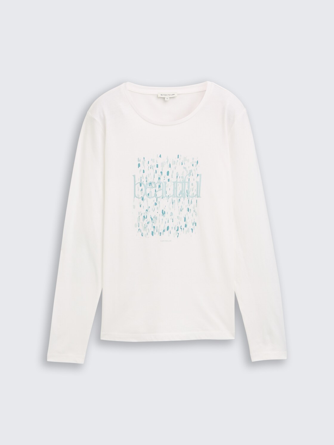 Langarmshirt mit Print - Whisper White - Vorder-Produkt-Ansicht