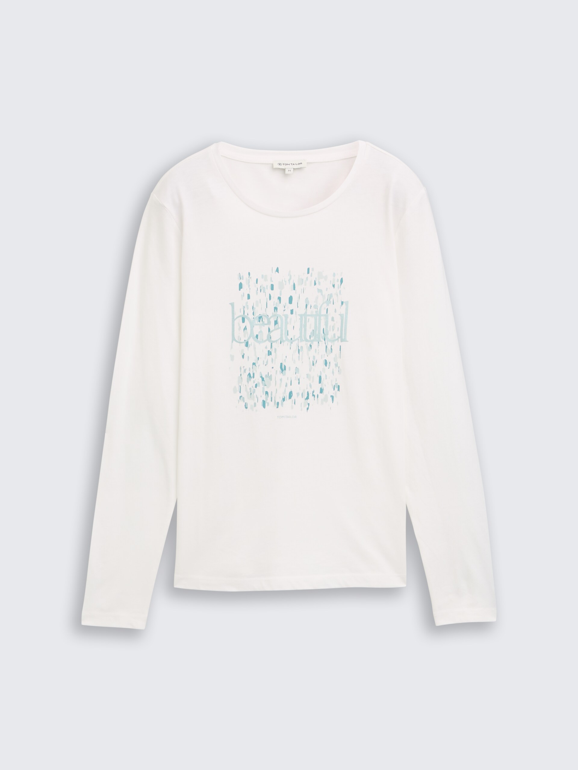 T-shirt met lange mouwen en bedrukt motief - Whisper White - Product vooraanzicht