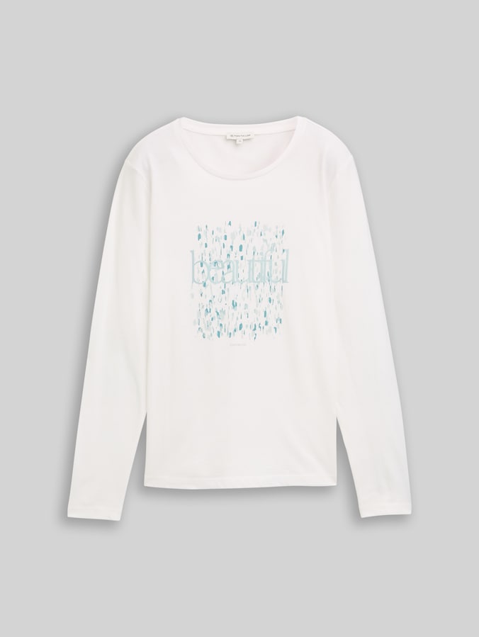 Langarmshirt mit Print von Women, Whisper White