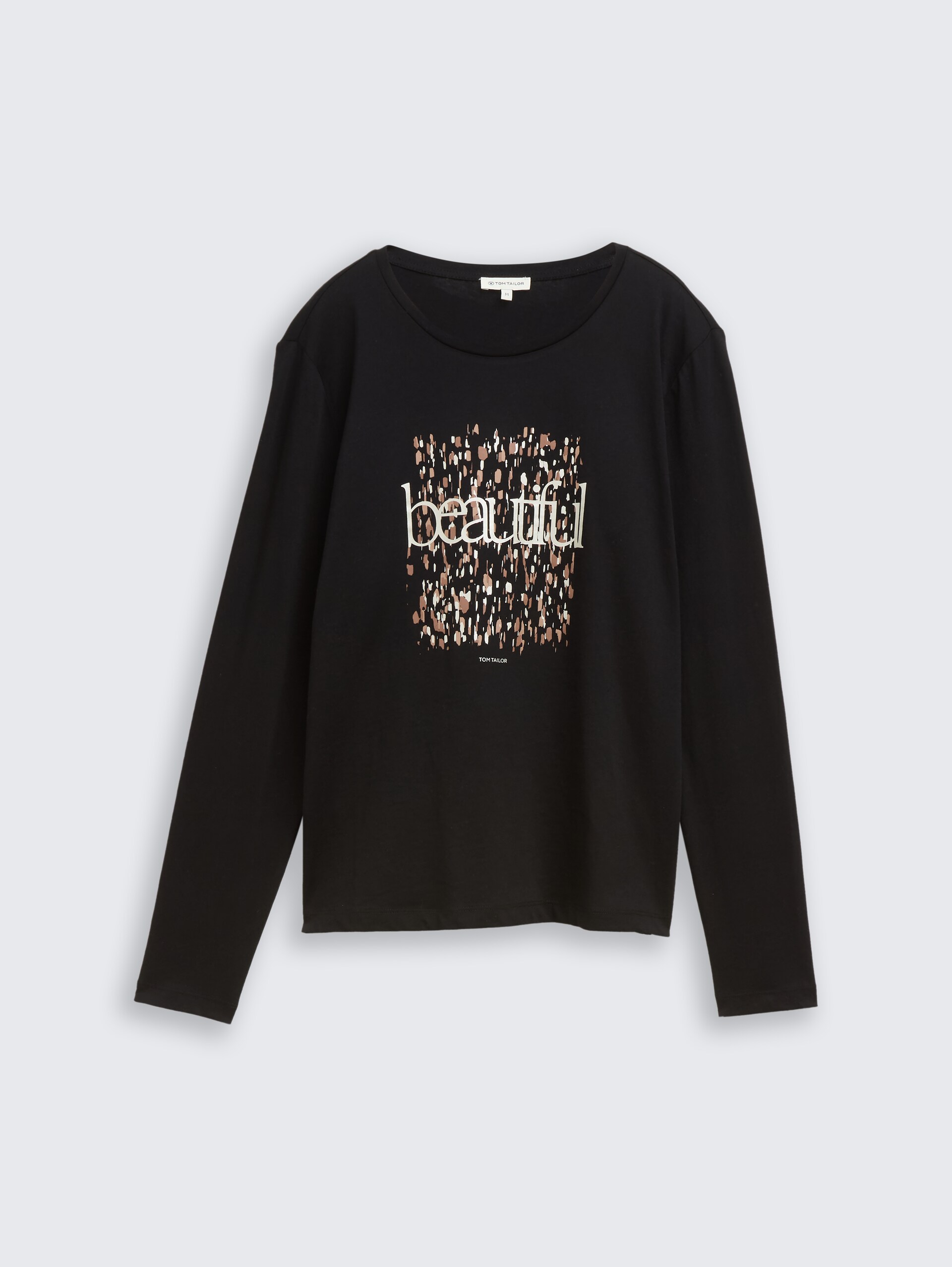 T-shirt met lange mouwen en bedrukt motief - deep black - Product vooraanzicht