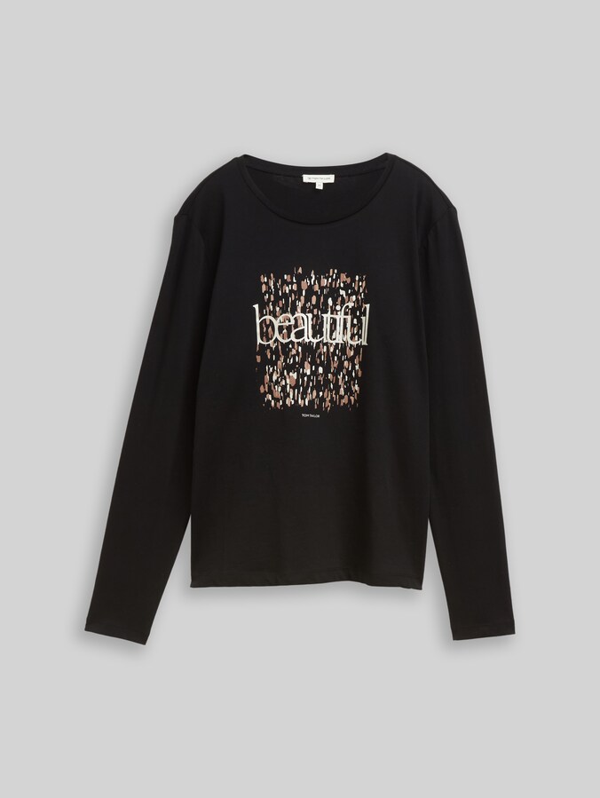 Langarmshirt mit Print von Women, deep black