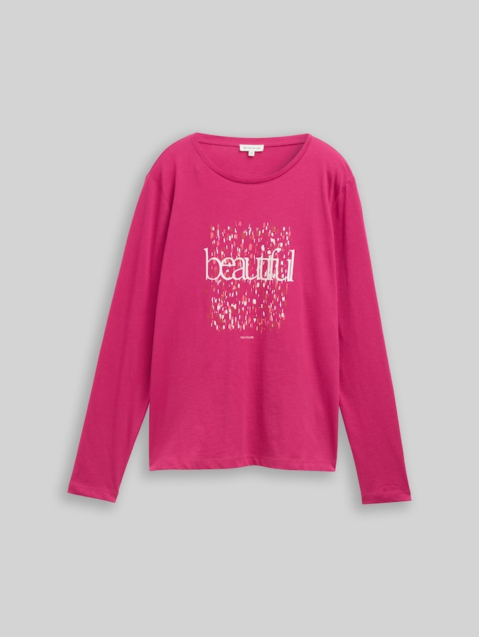 Langarmshirt mit Print von Women, cherry granita