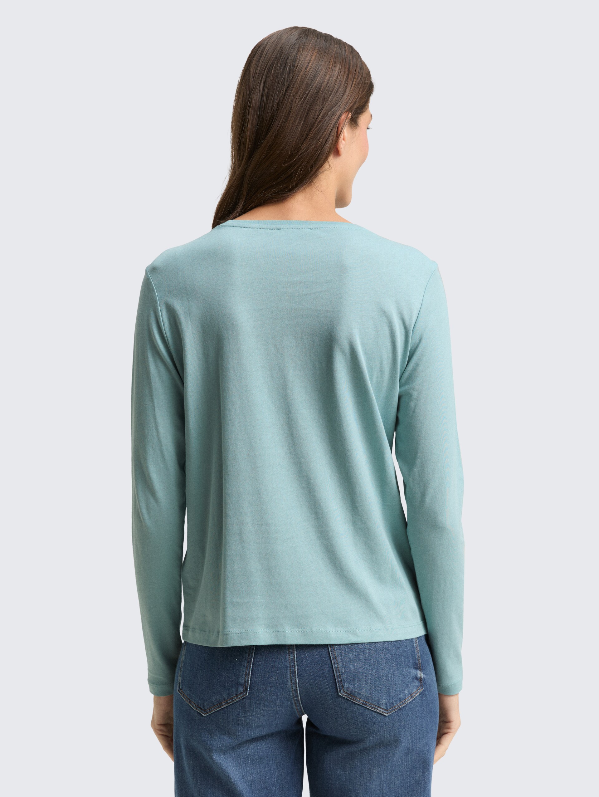T-shirt met lange mouwen en bedrukt motief - white moss - Neklijn model-achteraanzicht