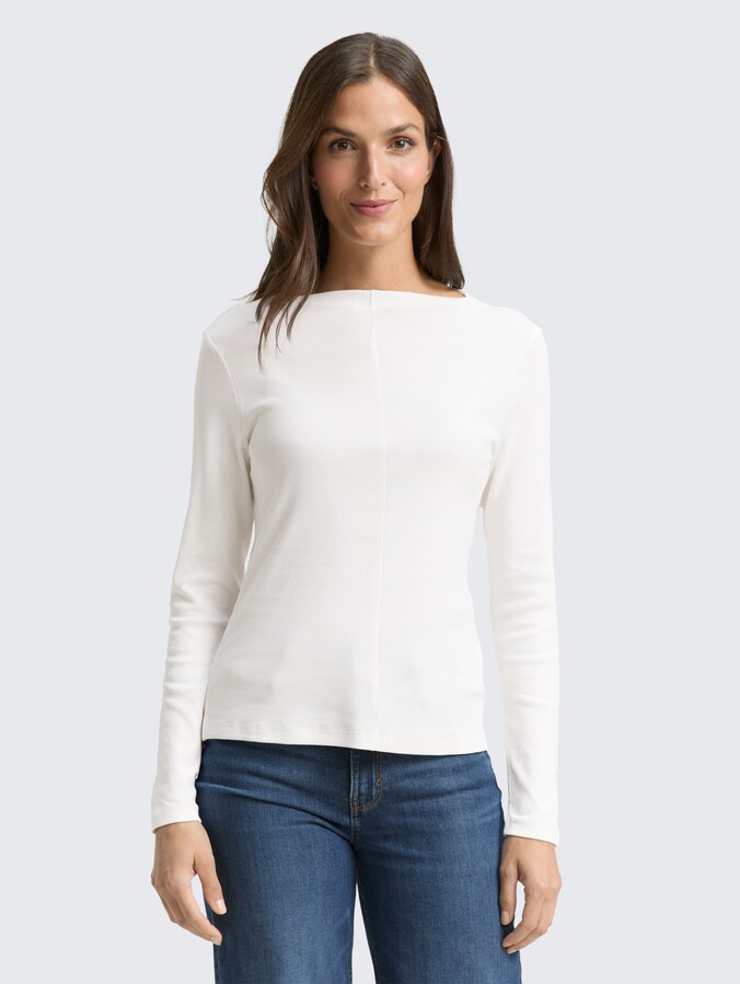 Slim fit shirt met lange mouwen door Women, Whisper White