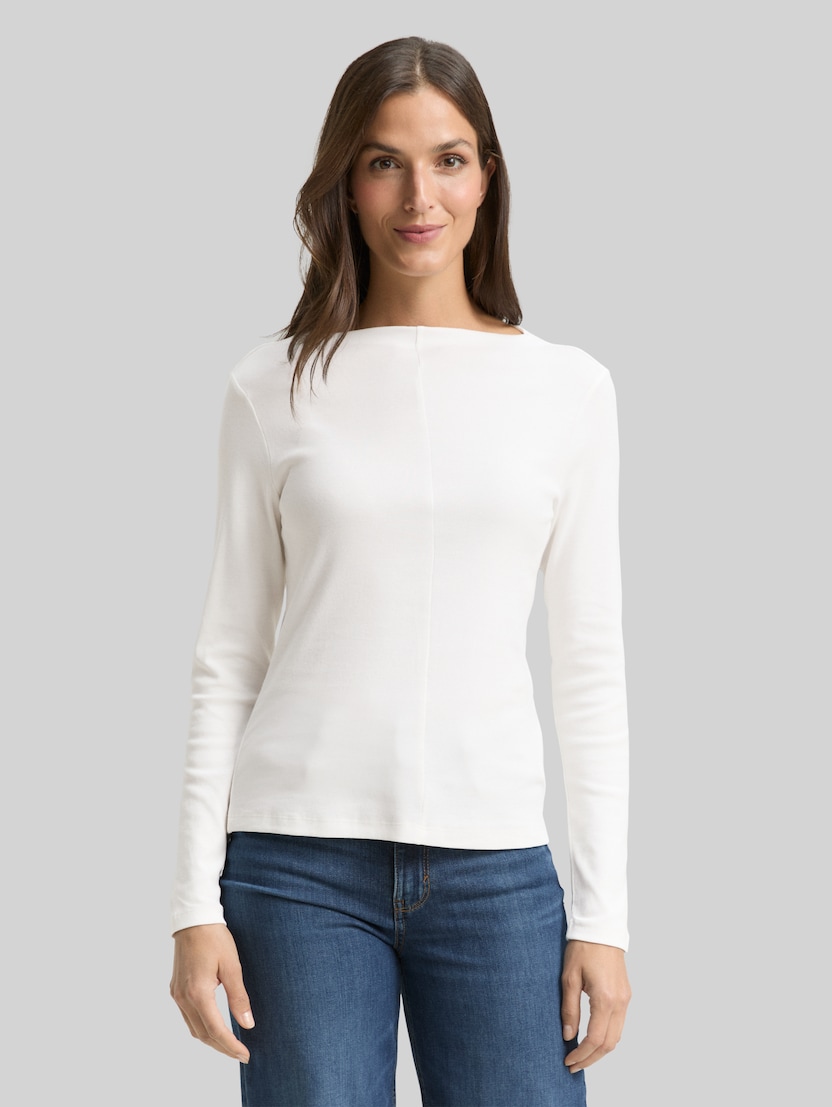 Slim Fit Langarmshirt von Women, Whisper White