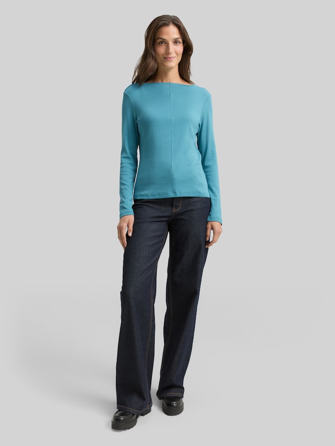 Slim fit shirt met lange mouwen door Women, tropical teal