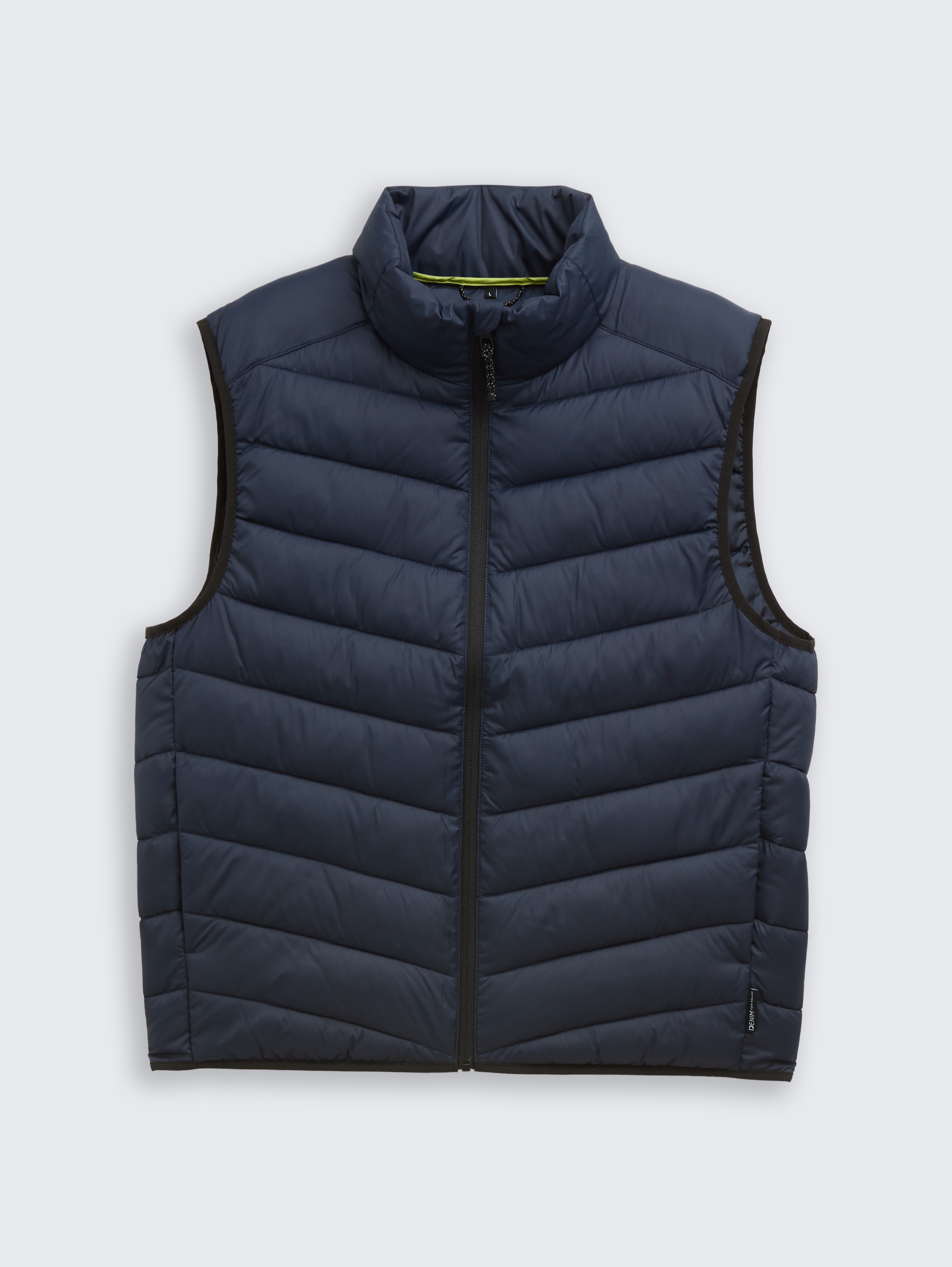Lightweight quilted waistcoat with stand-up collar by Denim Male, sky captain blue