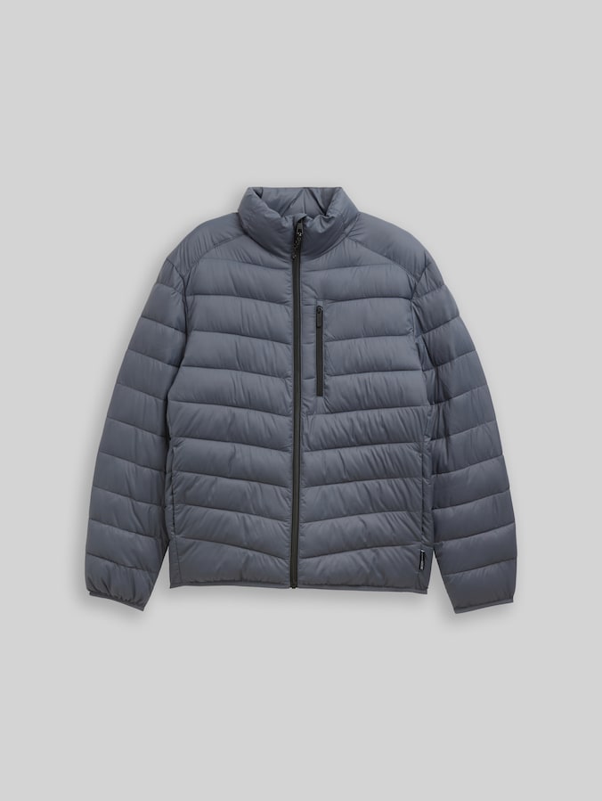 Lightweight quilted jacket with stand-up collar by Denim Male, urban medium grey