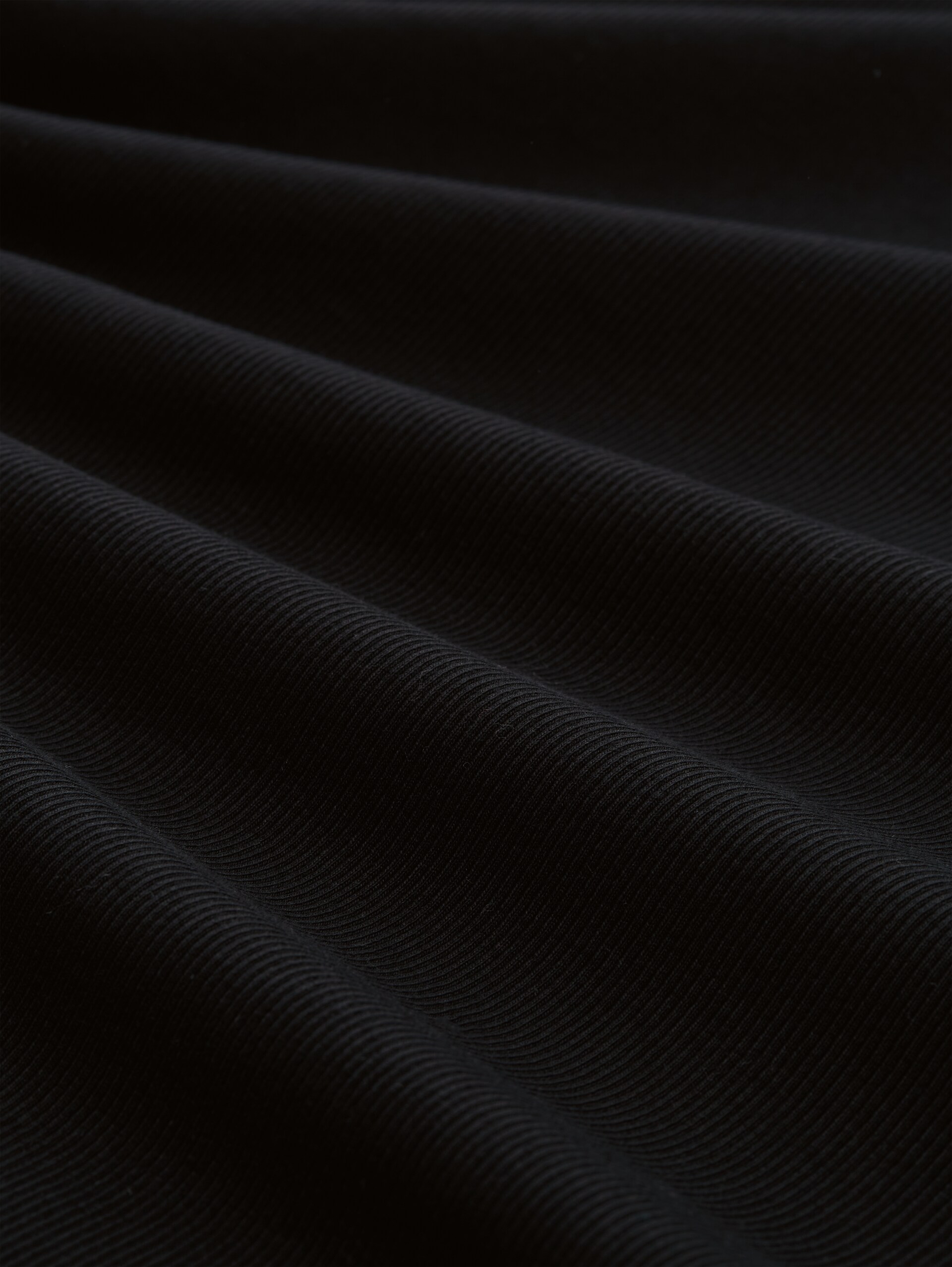 Langarmshirt mit Rippstruktur - Black - Material-Ansicht