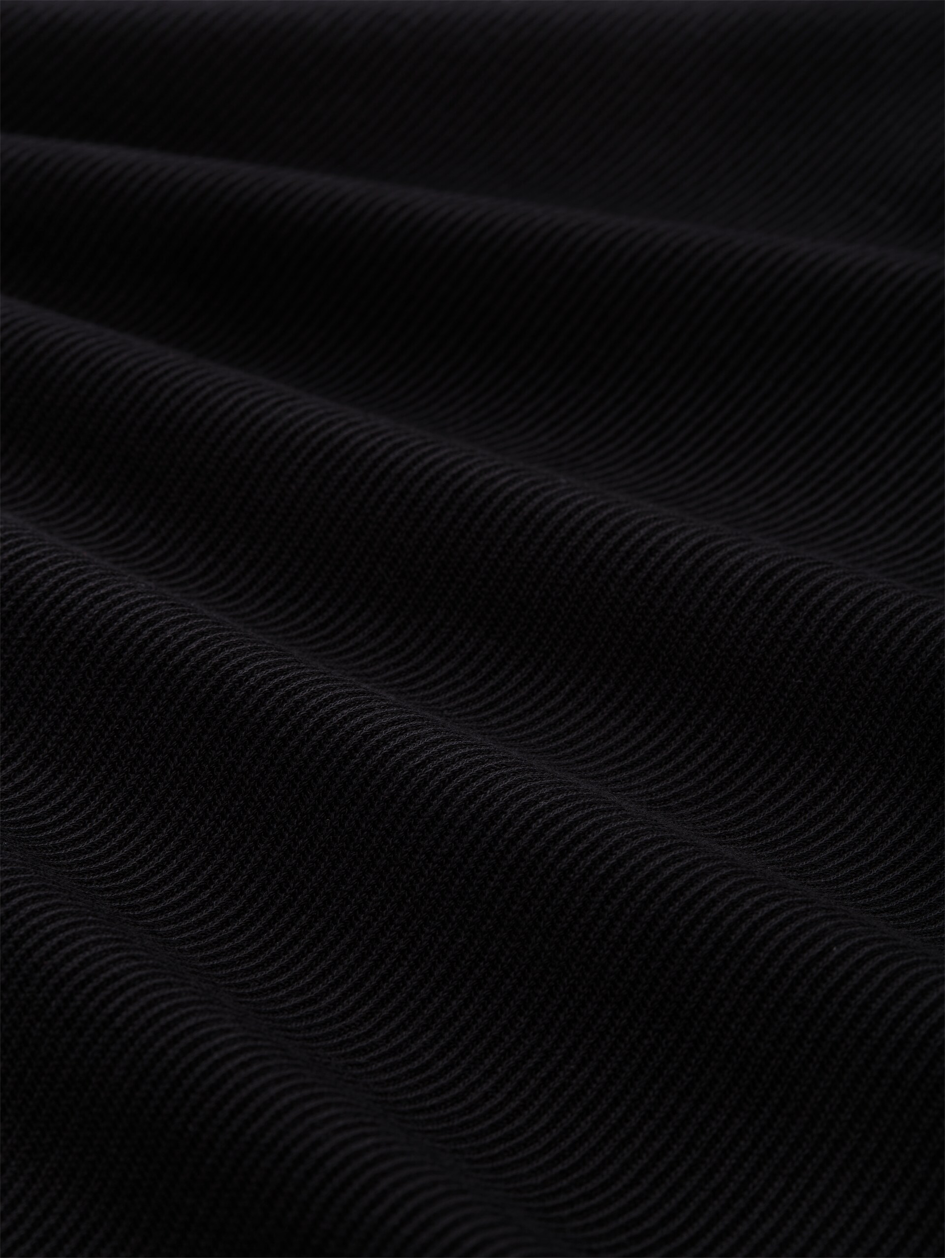 Troyer Langarmshirt mit Rippstruktur - Black - Material-Ansicht